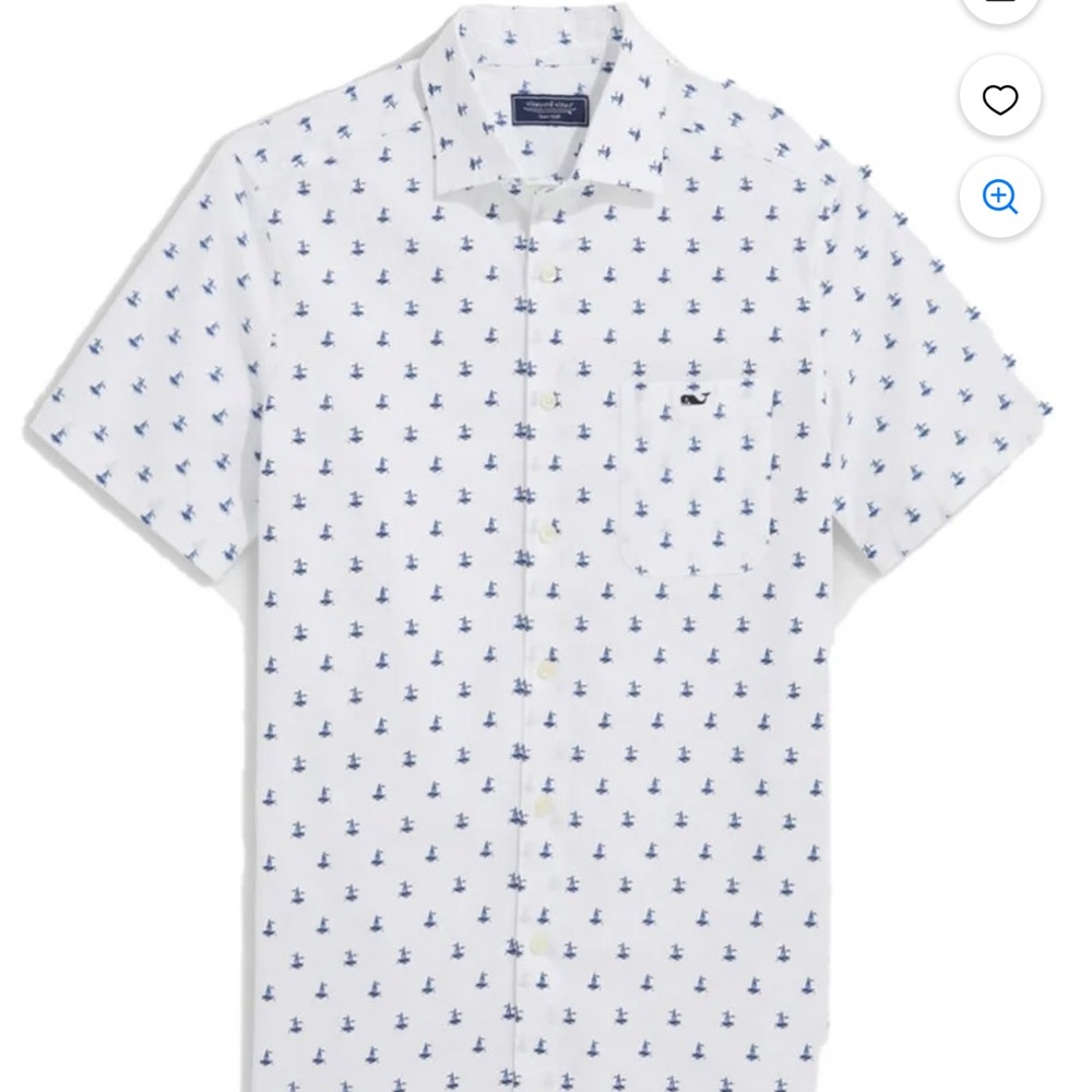 Vineyard Vines Shirt Men XS White Classic Fit Sailboat Button Up
